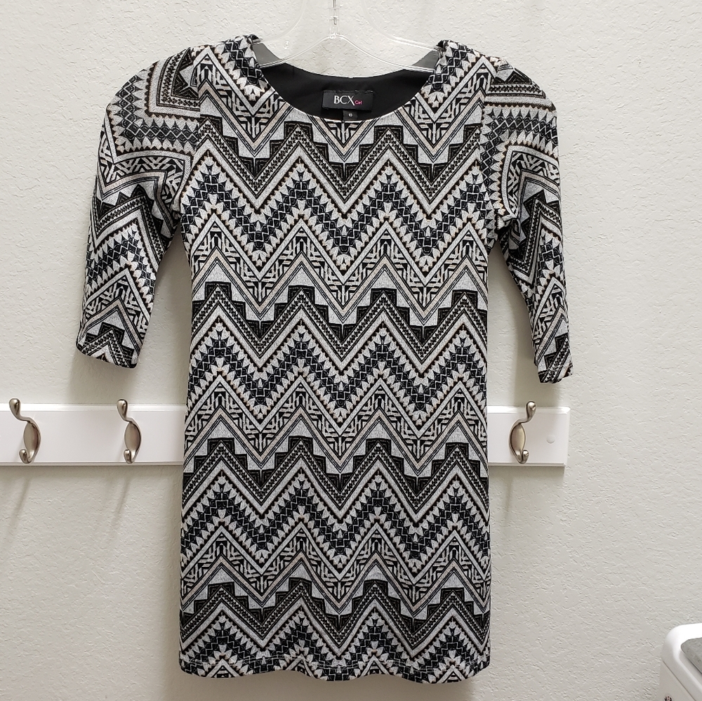 BCX Girl Size 10 Black/White Dress